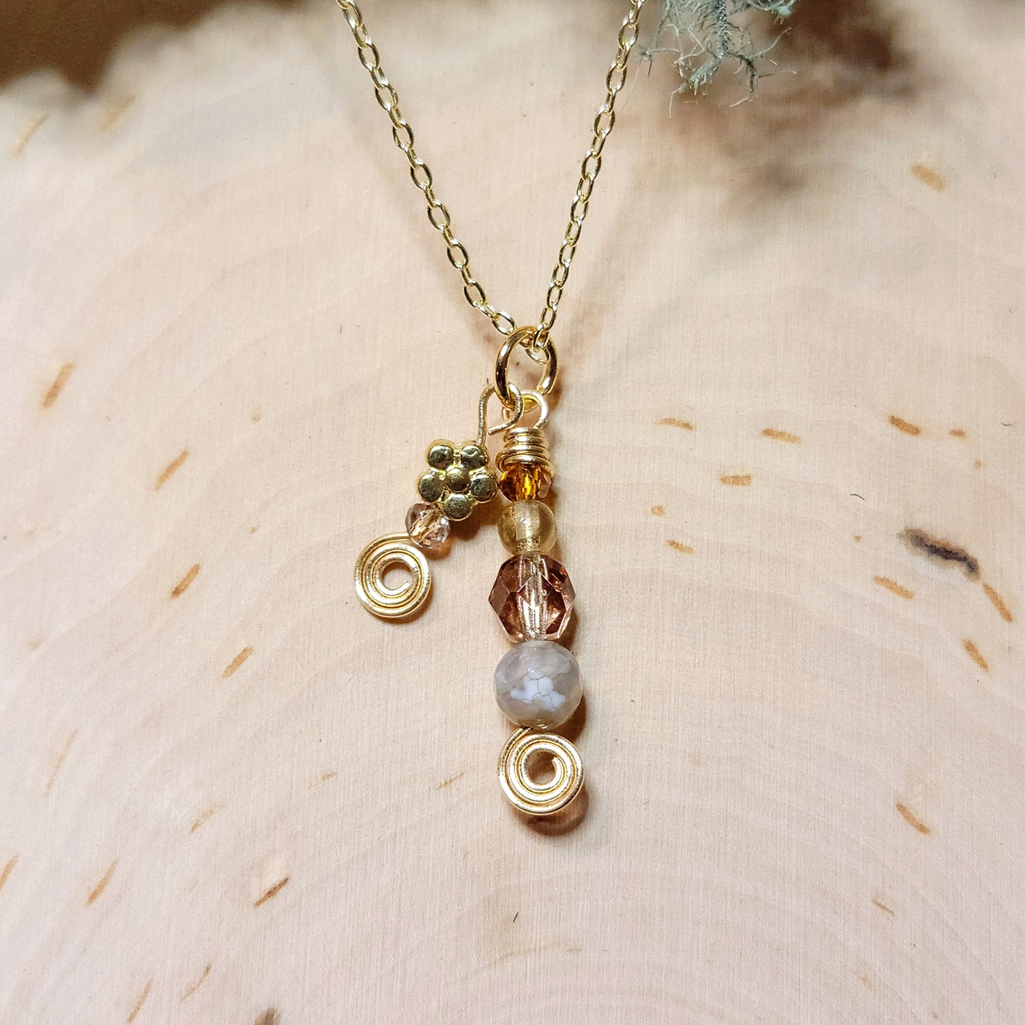 Agate Fairy Flower Necklace