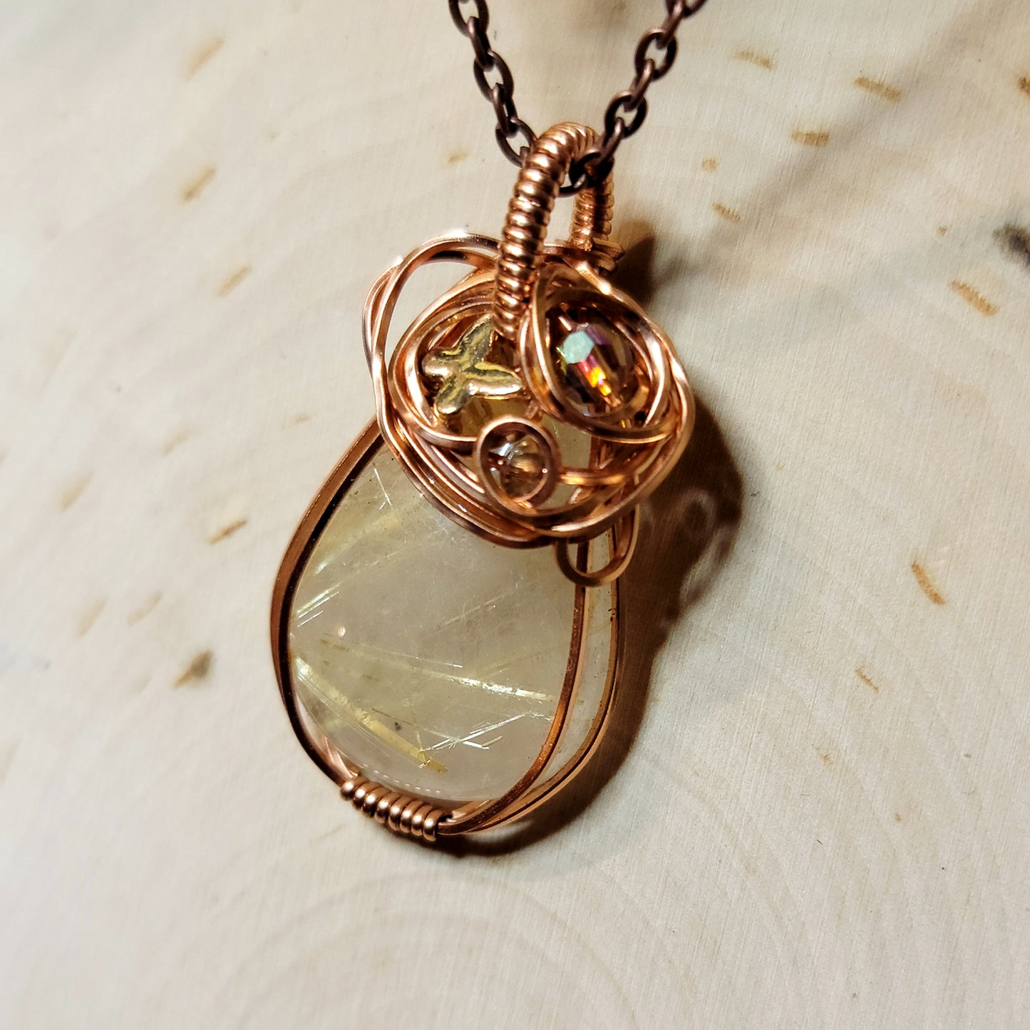 Fairy Rutilated Quartz Butterfly Pendant