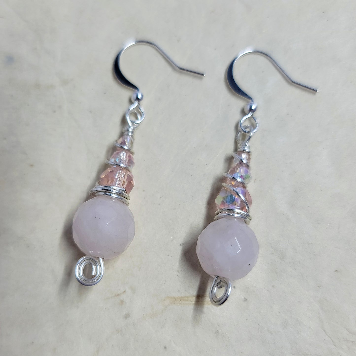 Dainty Rose Quartz Earrings