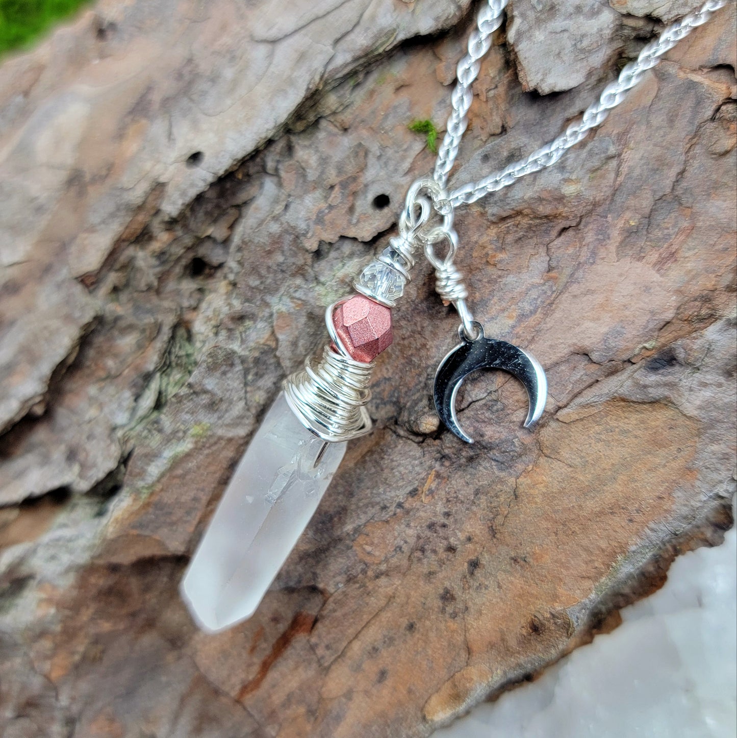 Quartz Moon Necklace