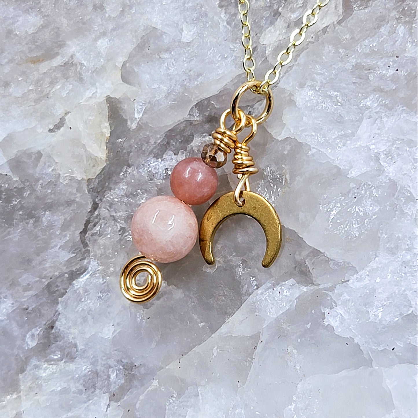 Sunstone Moon Necklace