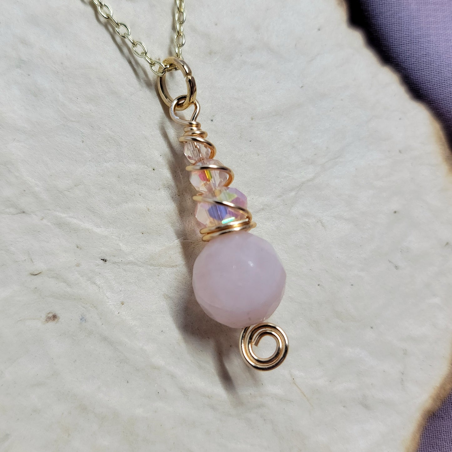 Ethereal Fairy Rose Quartz Necklace