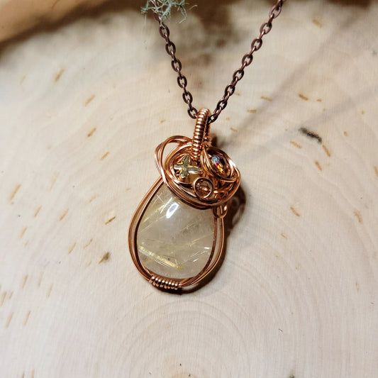 Fairy Rutilated Quartz Butterfly Pendant