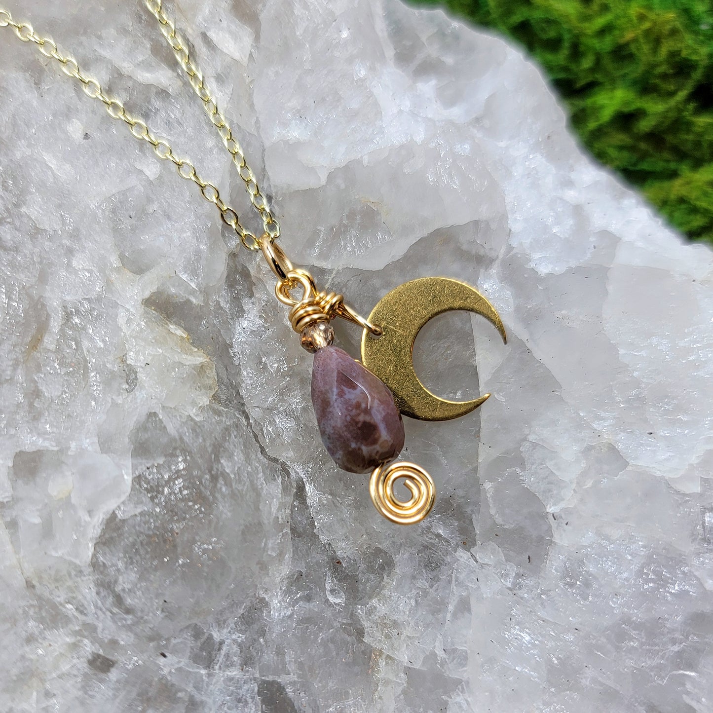 Ocean Jasper Moon Necklace