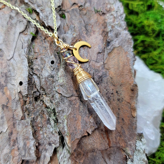 Quartz Moon Necklace