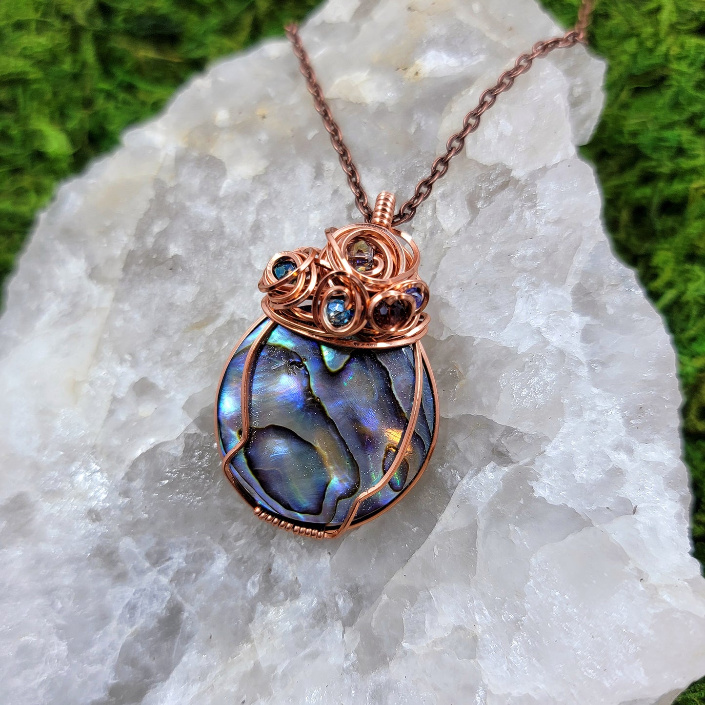 Mystical Abalone Shell Copper Pendant