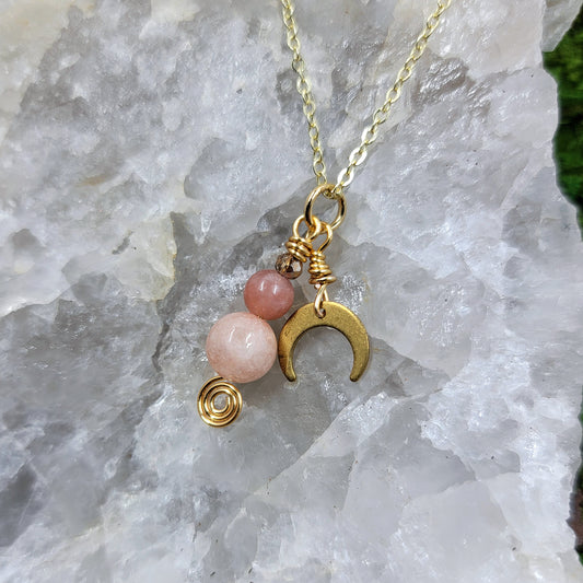 Sunstone Moon Necklace