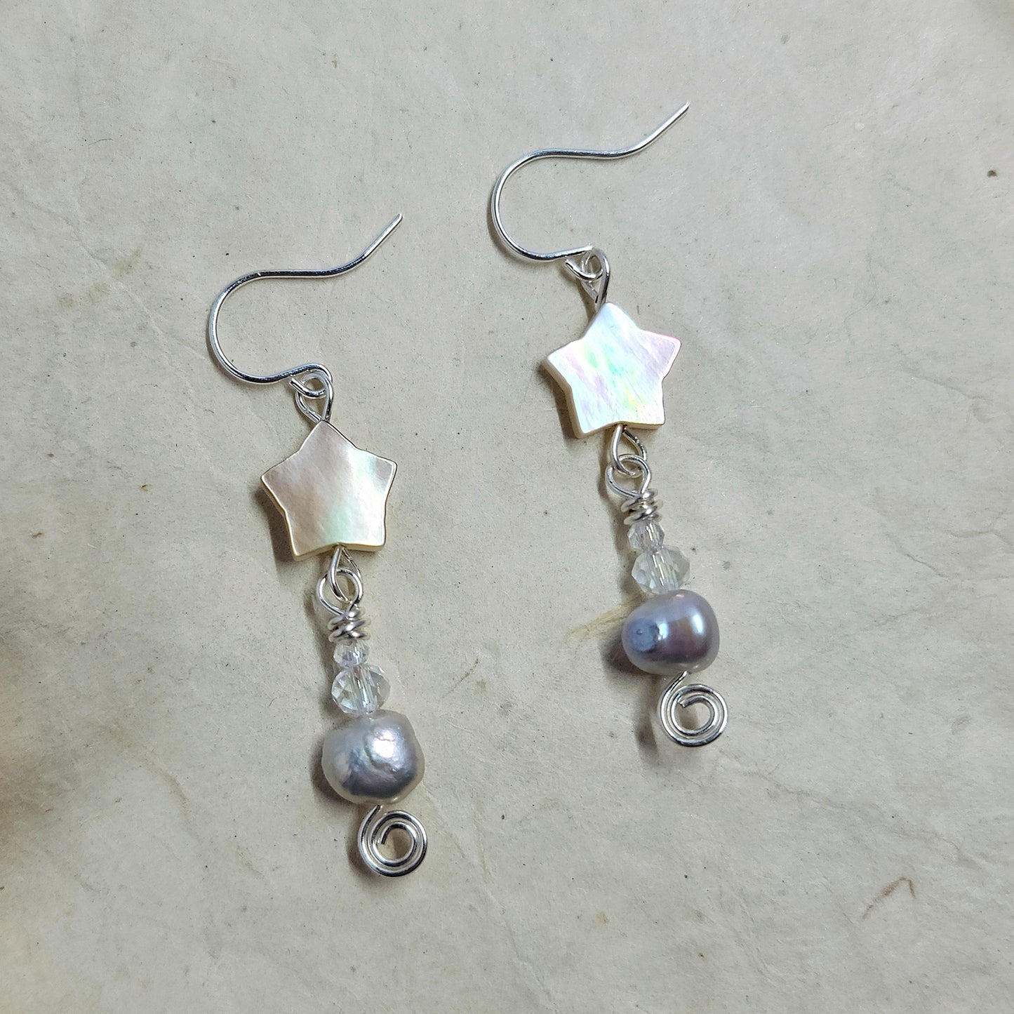 Shell Star & Freshwater Pearl Earrings