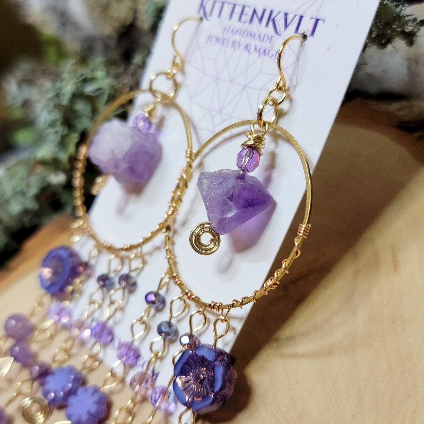 Witchy Amethyst Flower Earrings