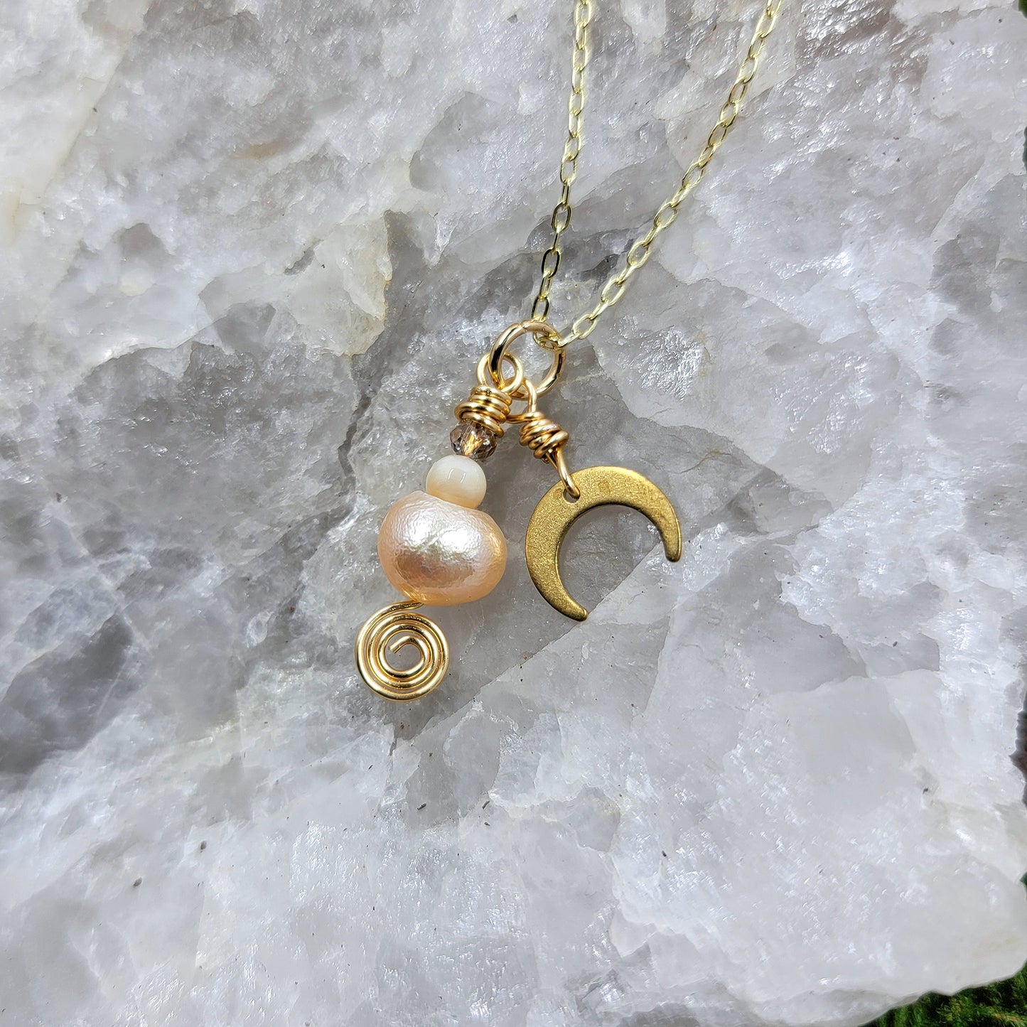 Freshwater Pearl Moon Necklace