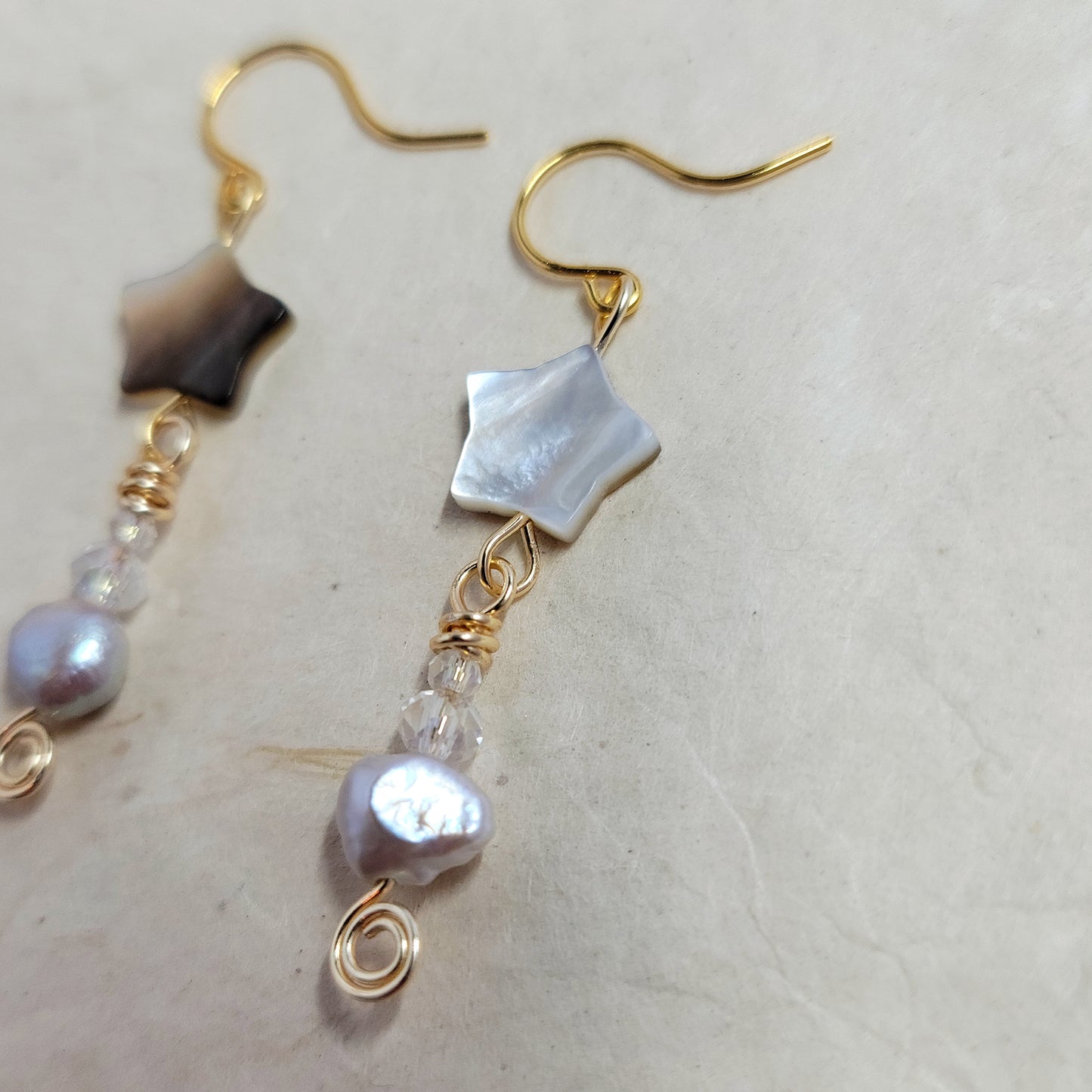 Shell Star & Freshwater Pearl Earrings