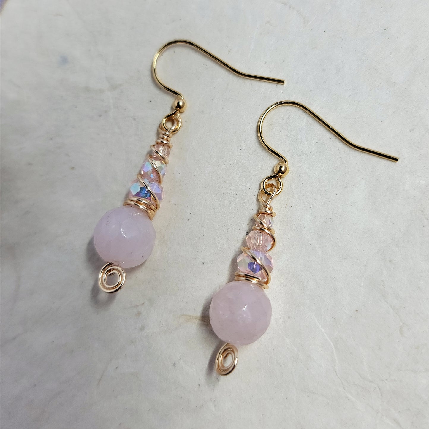 Dainty Rose Quartz Earrings