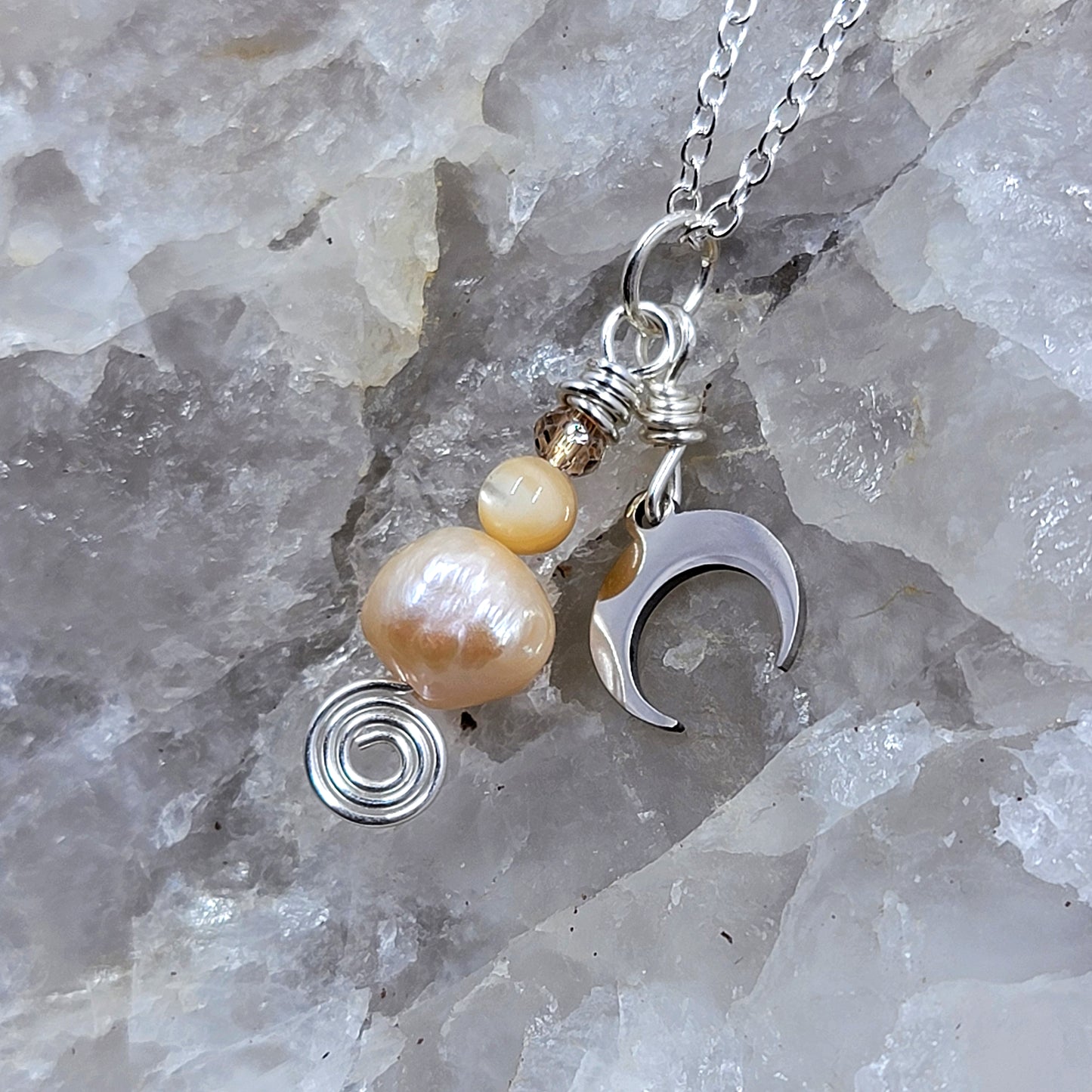 Freshwater Pearl Moon Necklace