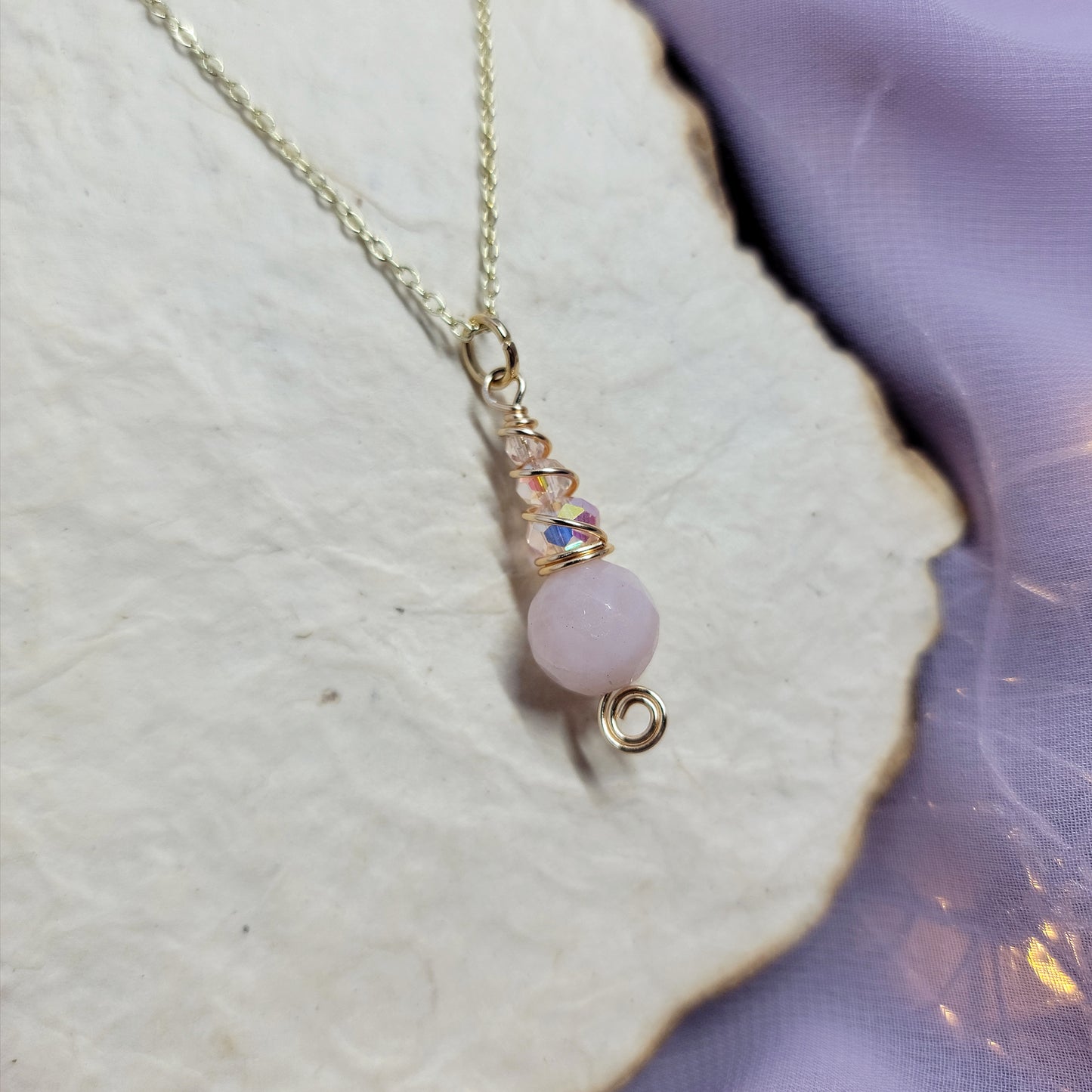 Ethereal Fairy Rose Quartz Necklace