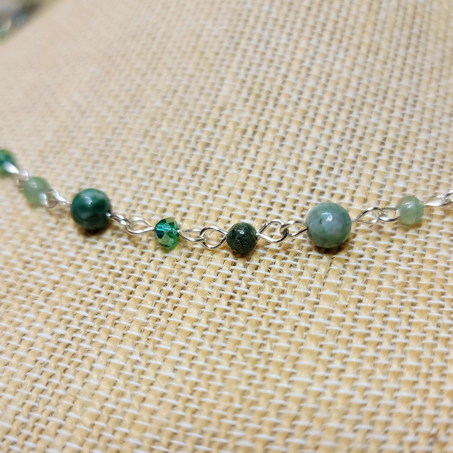 Mixed Green Stone Chocker Necklace