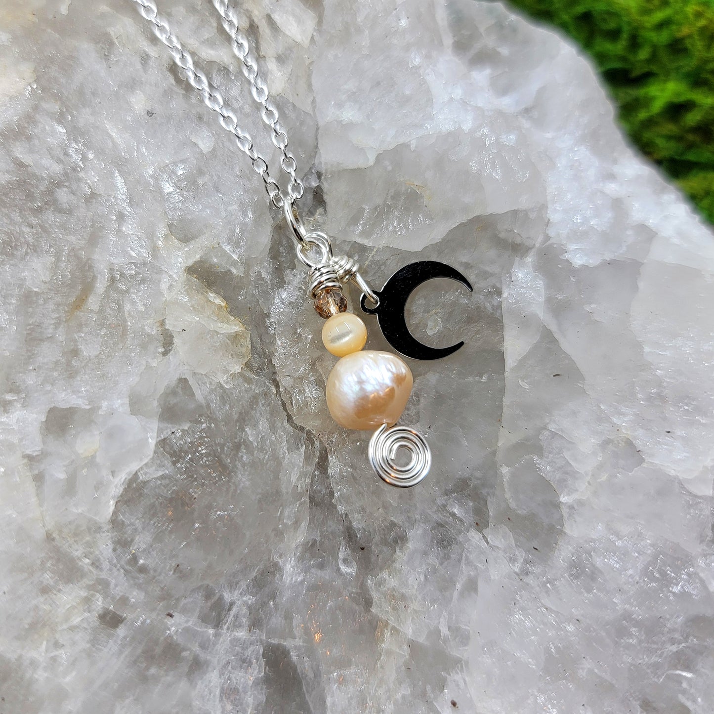 Freshwater Pearl Moon Necklace