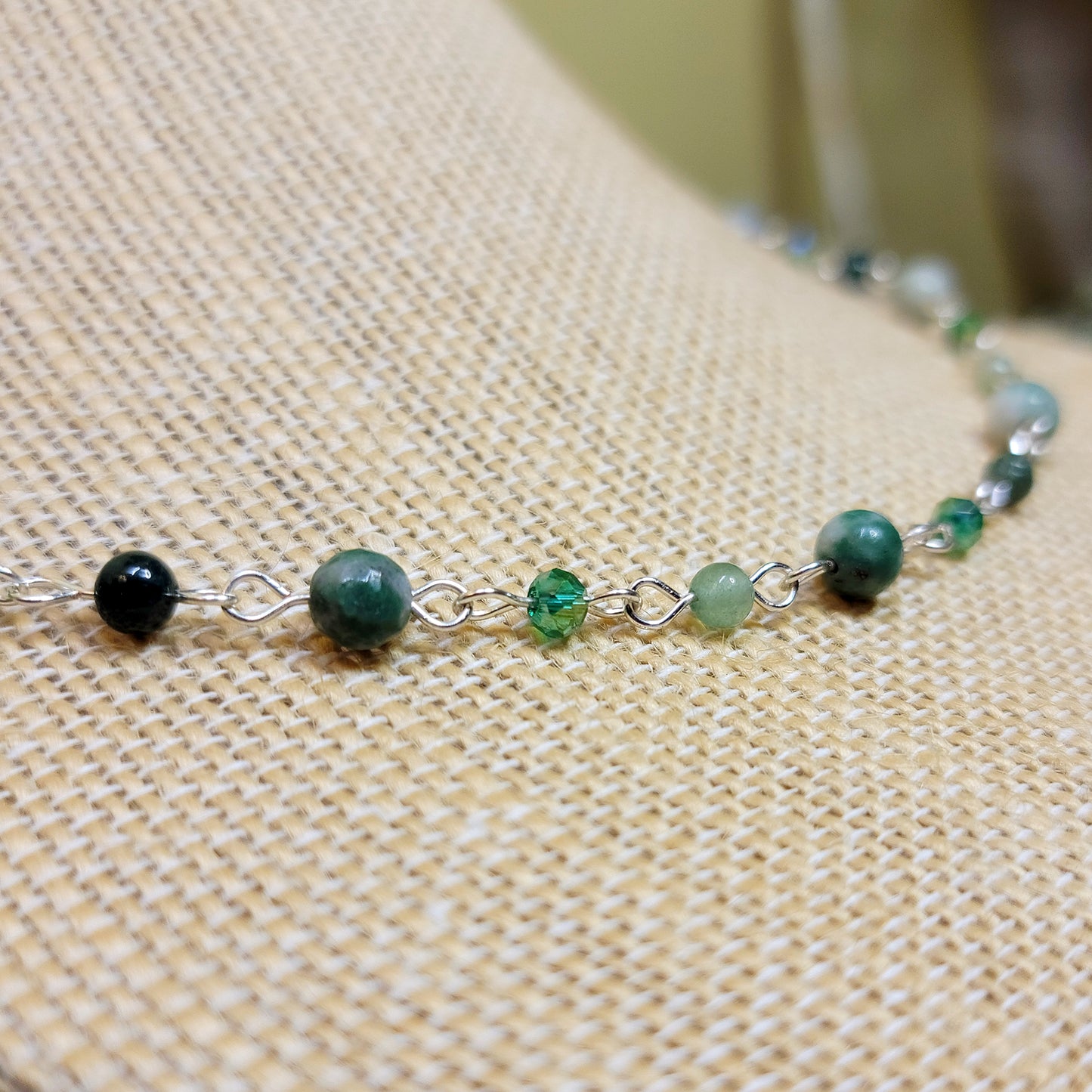 Mixed Green Stone Chocker Necklace