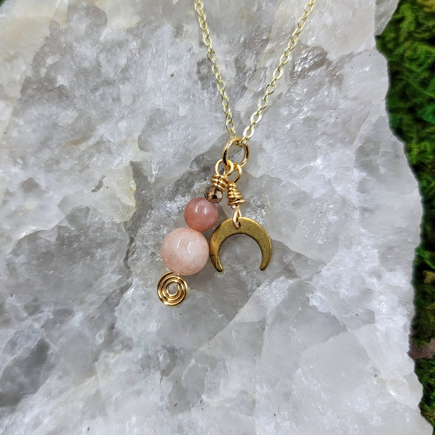 Sunstone Moon Necklace