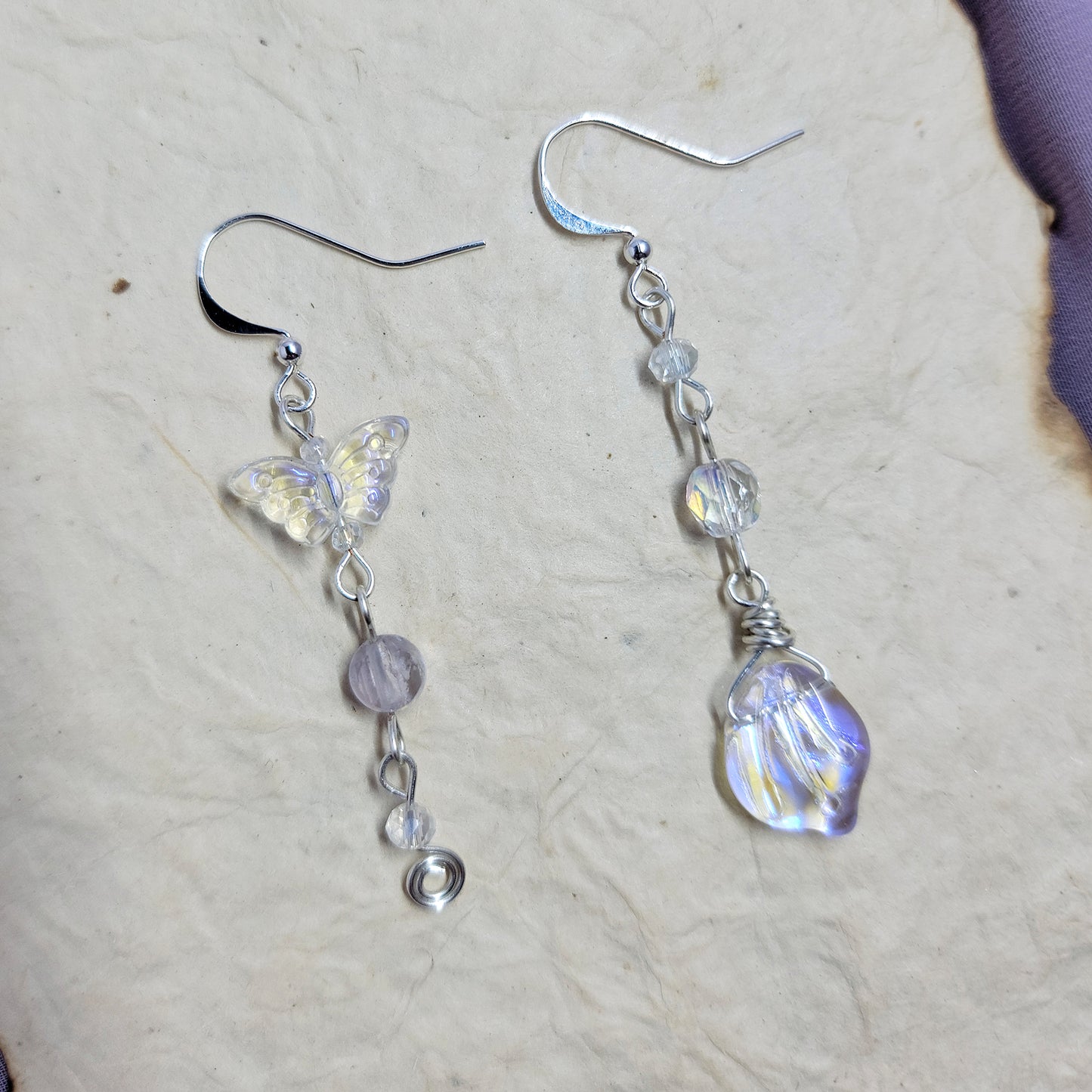 Ethereal Fluorite Butterfly Earrings