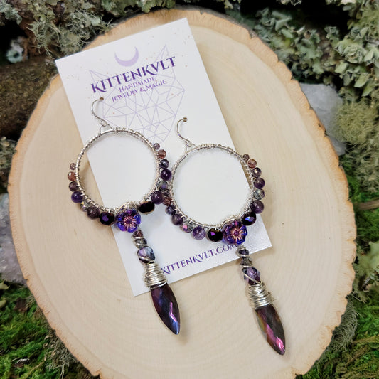 Amethyst Flower Sun Catcher Earrings