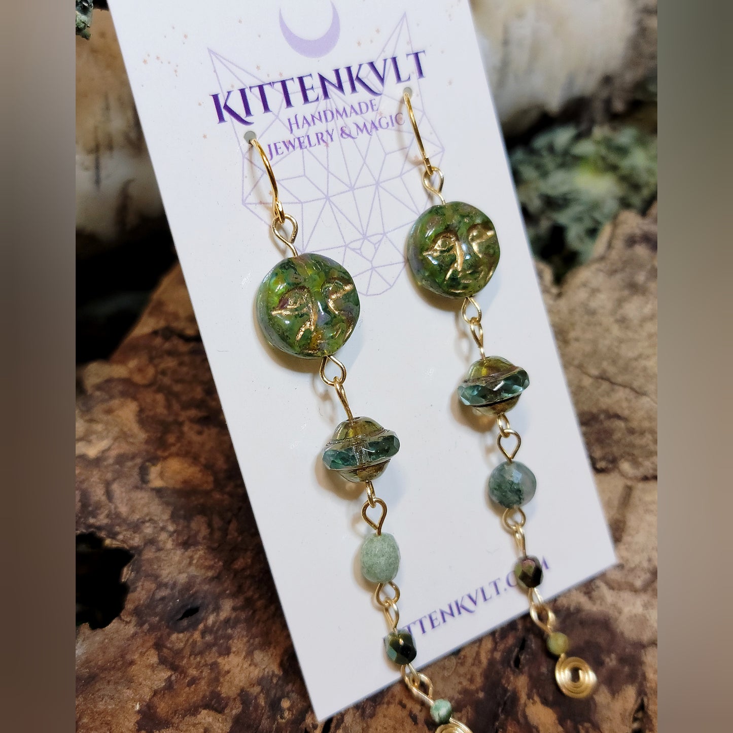 Ocean Jasper Moon & Planet Earrings