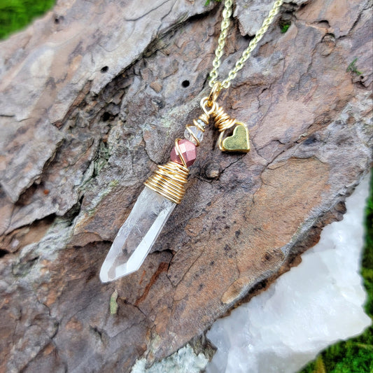 Quartz Heart Necklace