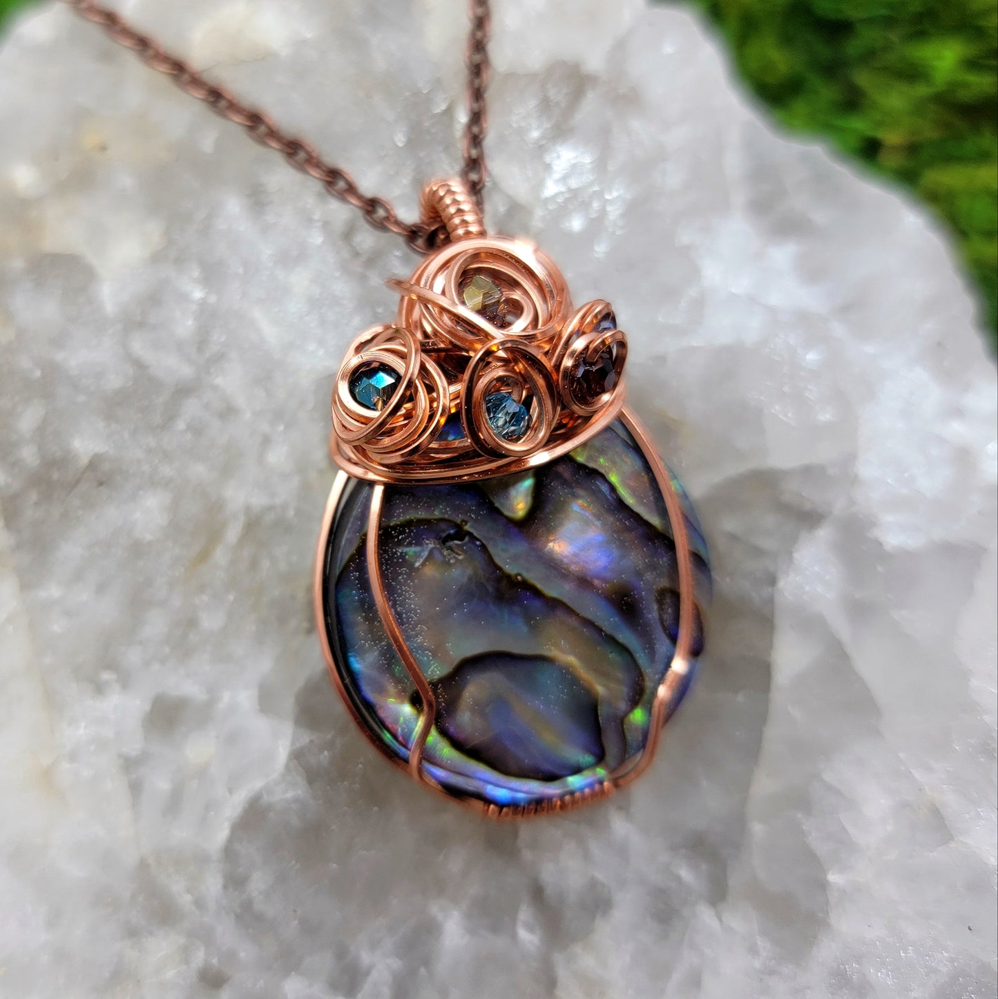 Mystical Abalone Shell Copper Pendant