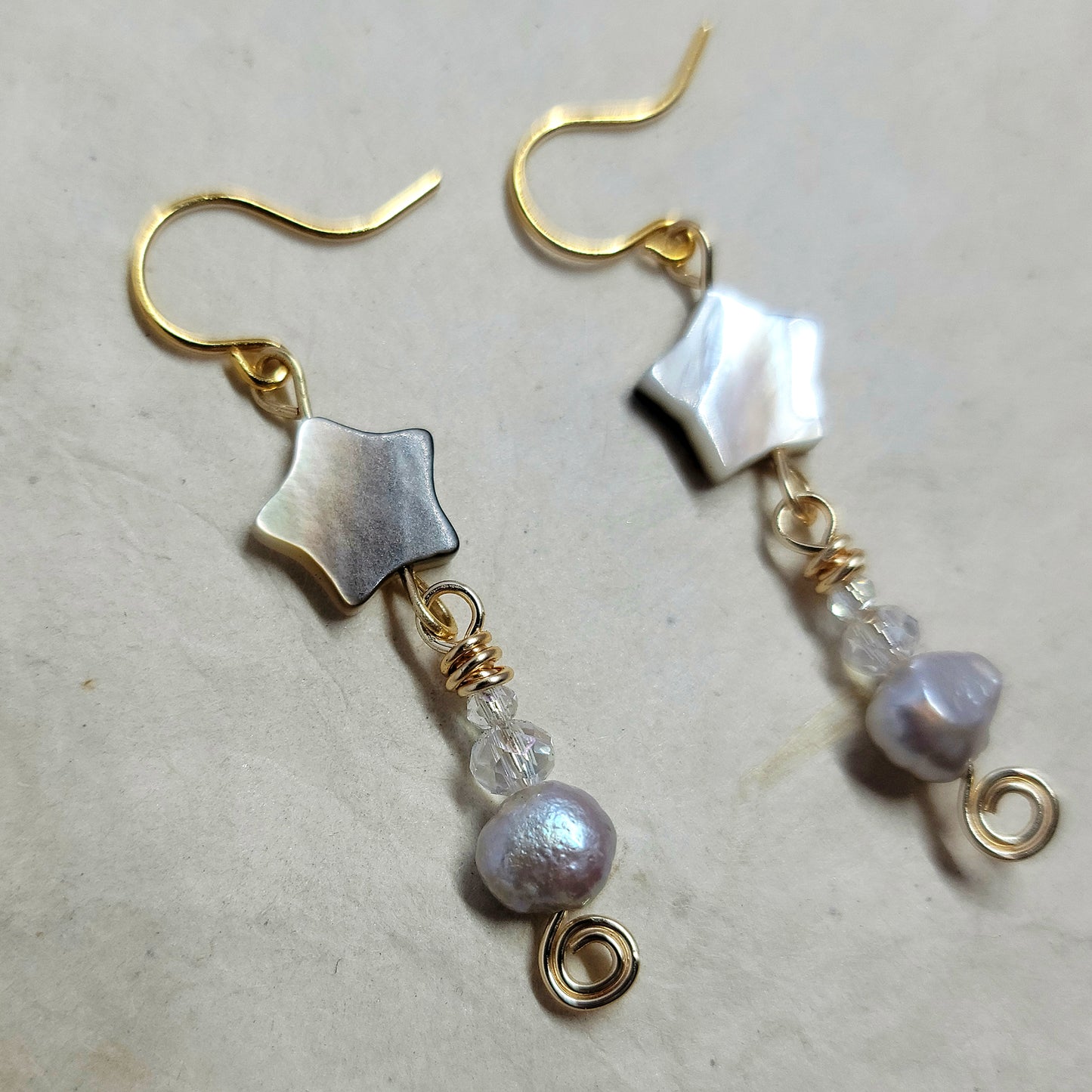 Shell Star & Freshwater Pearl Earrings