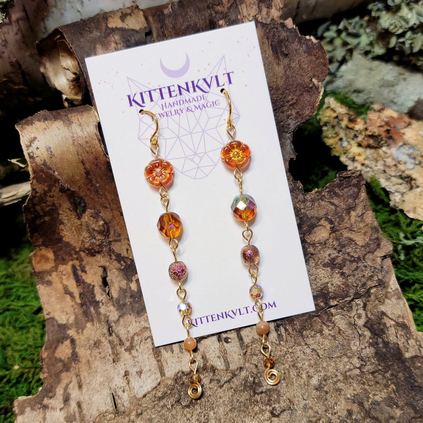 Sunstone Flower Earrings