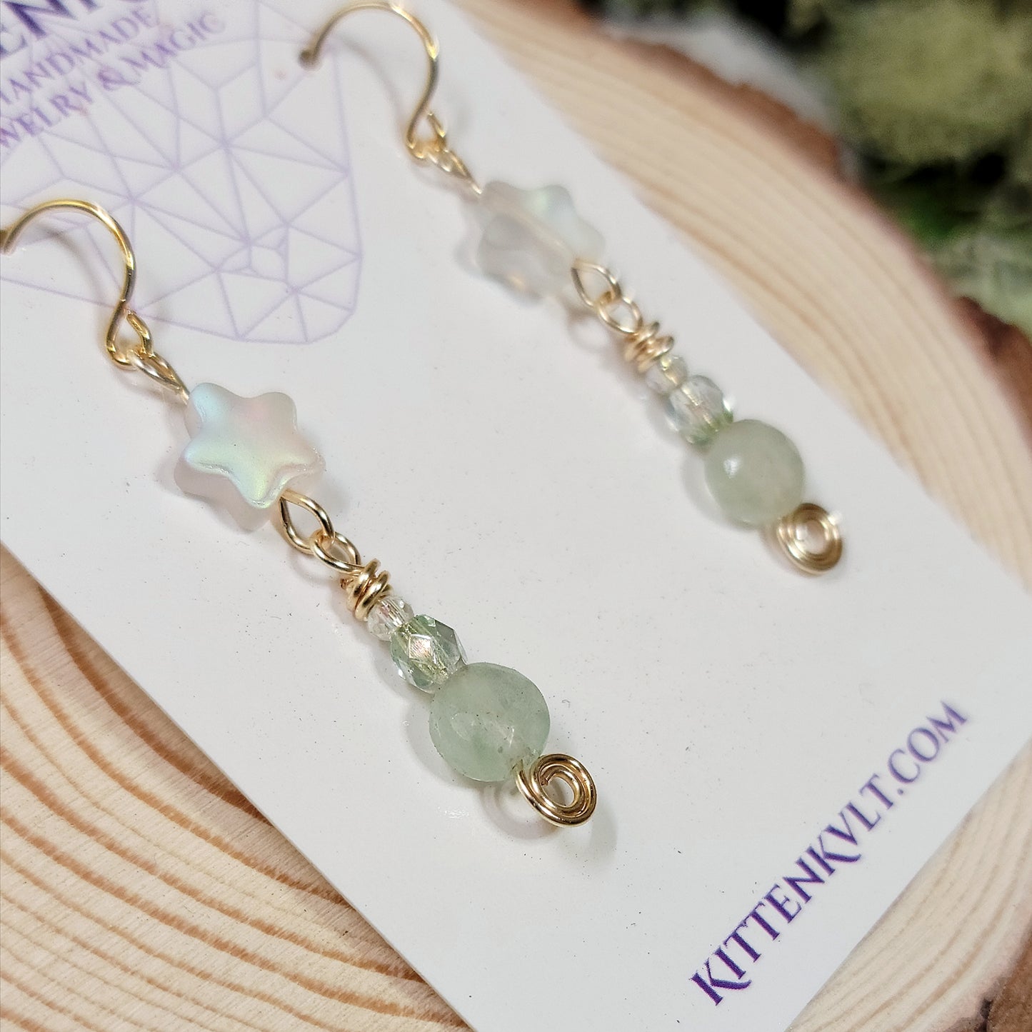 Ethereal Fluorite Star Earrings