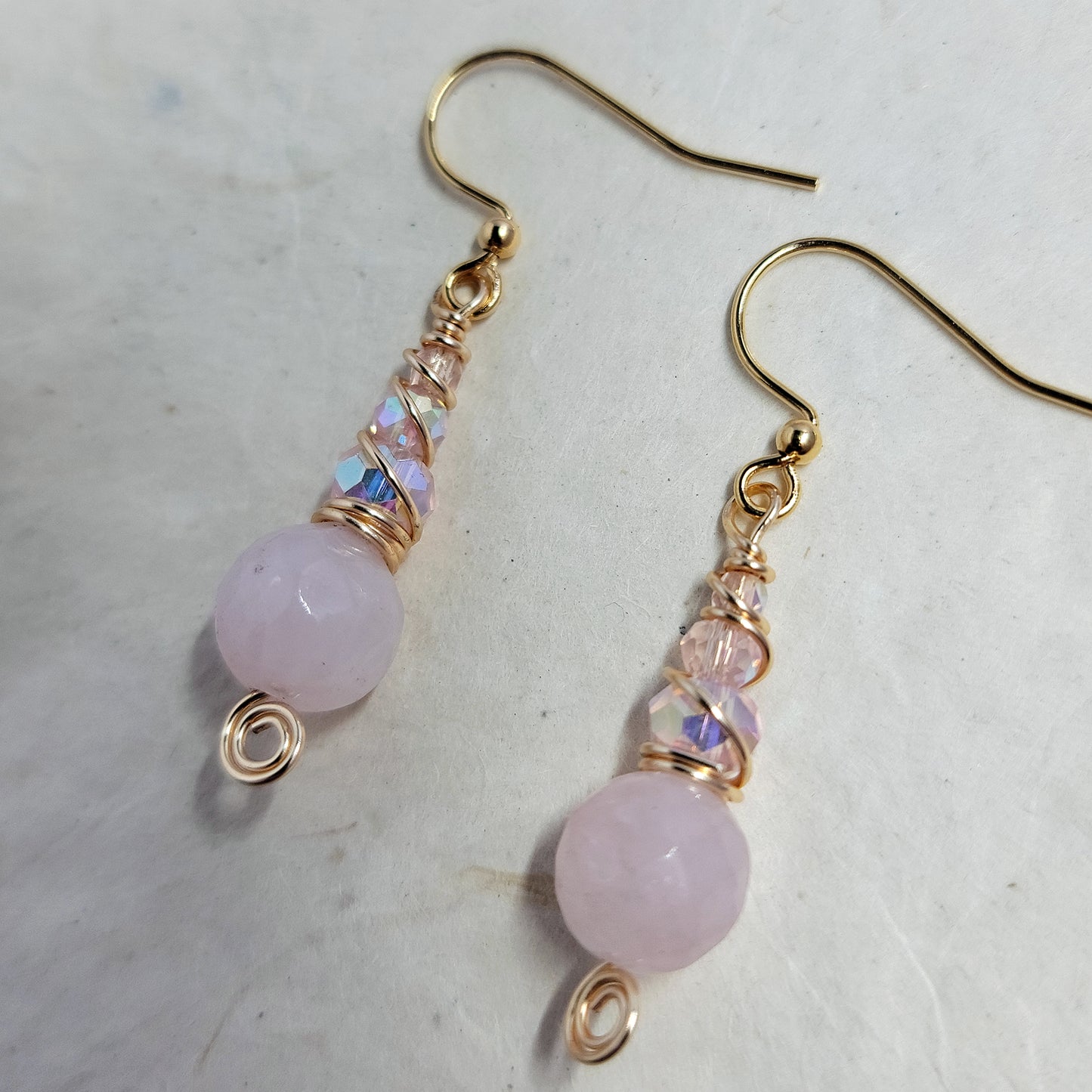 Dainty Rose Quartz Earrings