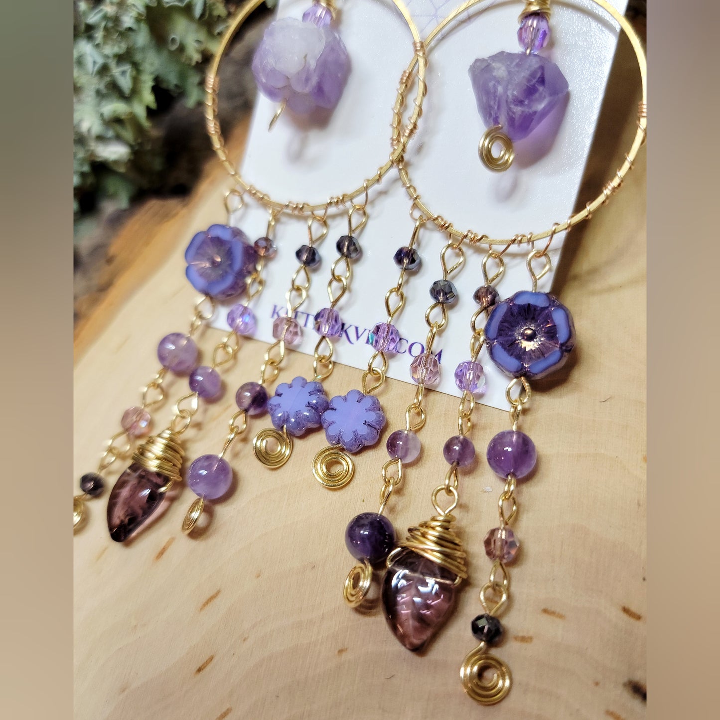 Witchy Amethyst Flower Earrings