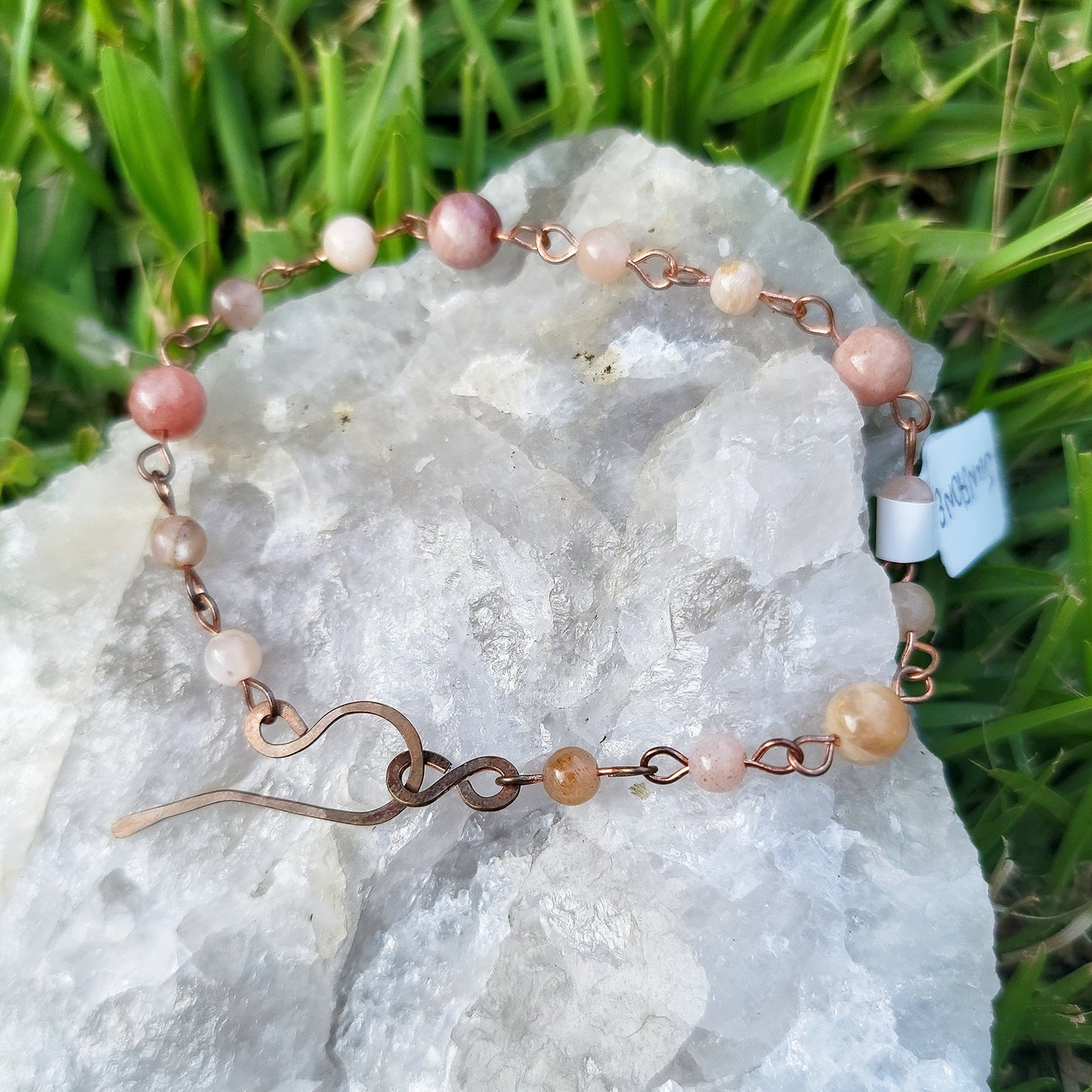 Sunstone Copper Bracelet, Dainty Fairy Witch Sunstone Crystal Bracelet, Ethereal Elegant Earthy Mystical Cottage Witch Fae Jewelry