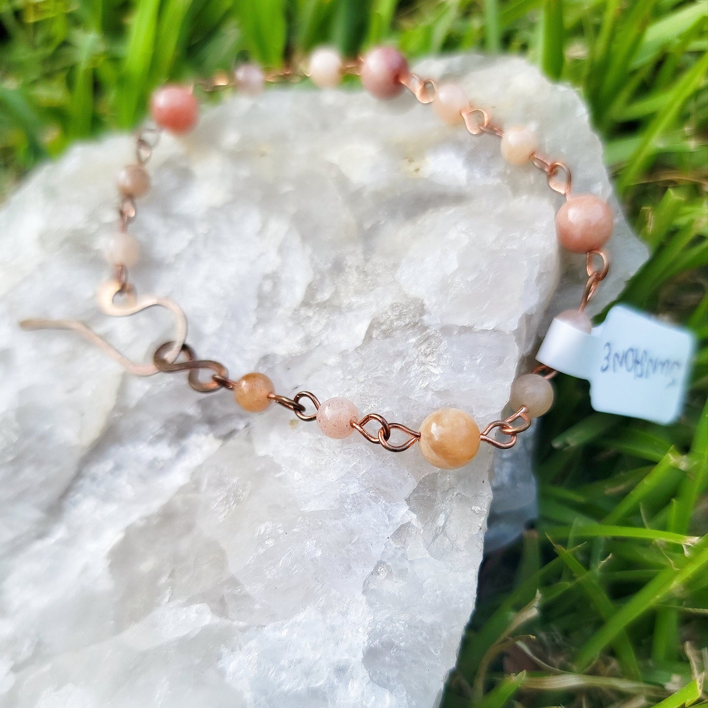 Sunstone Copper Bracelet, Dainty Fairy Witch Sunstone Crystal Bracelet, Ethereal Elegant Earthy Mystical Cottage Witch Fae Jewelry